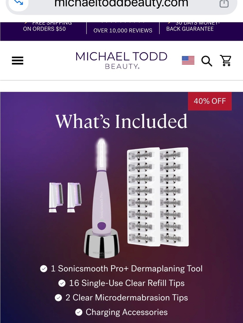 Sonicsmooth Pro+ White Facial Dermaplaning & Hair Removal Tool - Picture 7 of 7
